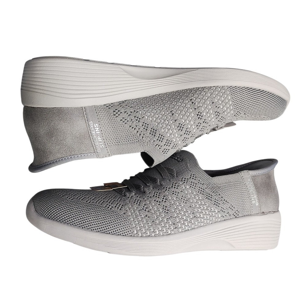Skechers Hands Free Slip-ins Swiftly Sneakers Womens 8.5 Gray Memory Foam 158918
